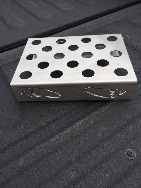 metal briefcase with round holes